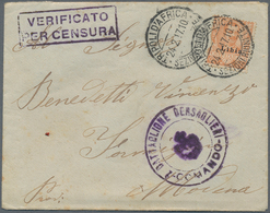 22877 Italienisch-Libyen: 1917/1919, Interesting Group Of 8 Franked Covers Sent To Modena In Italy, Compri - Libia