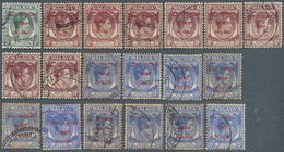 22939 Japanische Besetzung  WK II - Malaya: Penang, 1942, 91 Used Copies Ex-1 C./15 C. With Ovpt. T13, Inc - Malesia (1964-...)