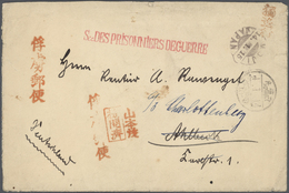 22959 Lagerpost Tsingtau: Kurume, 1915/19, The Bruno Rawengel (rank: Marine Oberzahlmeister) Correspondenc - Deutsche Post In China