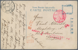 22962 Lagerpost Tsingtau: Fukuoka, 1915/18, Ppc (11) Or Cover (1) Inc. Inbound Card From Germany 1915 (han - China (kantoren)