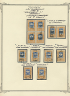 23004 Jemen: 1945/1948, Handstamps On 1940 Issue, Specialised Collection Of 43 Stamps On Written Up Album - Yémen