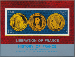 23074 Jemen: 1969, History Of France Imperf. Miniature Sheet 10b. 'Charles De Gaulle, Joan Of Arc And Napo - Yémen