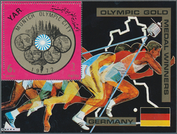 23083 Jemen: 1970, Olympic Gold Medallists From GERMANY Perf. Miniature Sheet 6b. 'Summer Olympic Medals' - Yémen