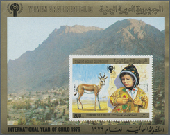 23113 Jemen: 1980, International Year Of The Child Perf. Miniature Sheet 200f. 'boy And Horse' And Imperf. - Yémen