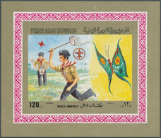 23116 Jemen: 1980, Boy Scouts, 25f. To 120f., 25 Complete Sets Of Seven De Luxe Sheets Each. Michel Nos. 1 - Yemen