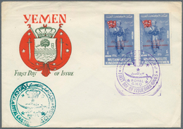 23154 Jemen - Königreich: 1963/1972, Assortment Of 37 Envelopes Bearing Attractive Frankings Incl. Souveni - Yémen