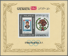 23190 Jemen - Königreich: 1968, International Stamp Exhibition EFIMEX '68 In Mexico 1968 Two Different Imp - Yémen