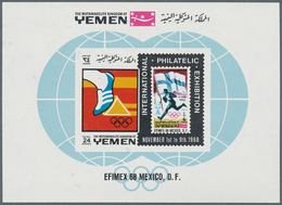 23191 Jemen - Königreich: 1968, International Stamp Exhibition EFIMEX '68 In Mexico 24b. Imperf. Miniature - Yémen