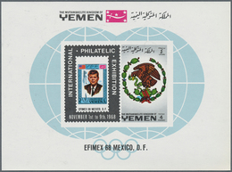 23192 Jemen - Königreich: 1968, International Stamp Exhibition EFIMEX '68 In Mexico 4b. Imperf. Miniature - Yemen