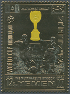 23241 Jemen - Königreich: 1970, Winners Of The Football World Championship Mexico With YELLOW Opt. Perfora - Yémen