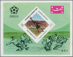 23251 Jemen - Königreich: 1970, Football World Championship Mexico Imperf. PRESENTATION Miniature Sheet 24 - Yémen