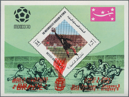 23255 Jemen - Königreich: 1970, Winners Of The Football World Championship Mexico Imperf. Miniature Sheets - Yémen