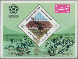 23256 Jemen - Königreich: 1970, Winners Of The Football World Championship Mexico Imperf. Miniature Sheets - Yémen