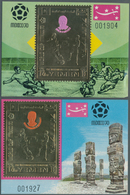 23260 Jemen - Königreich: 1970, Football World Championship Mexico Imperf. Miniature Sheets 12b. Football - Yémen