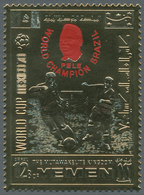 23267 Jemen - Königreich: 1970, Winners Of The Football World Championship Mexico With RED Opt. ('PELE Wor - Yémen