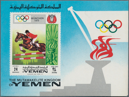 23268 Jemen - Königreich: 1972, Summer OLYMPICS Munich Imperf. Miniature Sheet 24b. 'horse Show Jumping' ( - Yémen