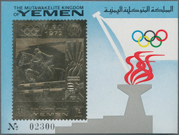 23269 Jemen - Königreich: 1972, Summer OLYMPICS Munich Imperf. Miniature Sheet With 24b. Gold Foil Stamp ( - Yémen