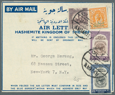 23298 Jordanien: 1950/71, Lot Airletters: Franked Forms (4), Stationery Used/mint (6/4, Different). Total - Jordanien