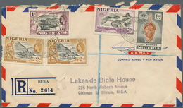 23322 Kamerun - Britisches Treuhandgebiet Westkamerun: 1951/1957, 18 Mostly Registered Airmails Franked Wi - Kameroen (1960-...)