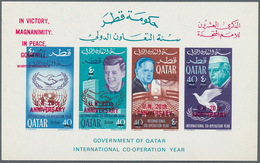 23334 Katar / Qatar: 1966, "Kennedy" Issues, U/m Assortment Incl. Better Souvenir Sheets Like Michel Nos. - Qatar