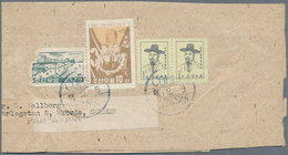 23361 Korea-Nord: 1952/63 (ca.), Cut-outs From Commercial Mail To Sweden Inc. Front Or Part-front Covers ( - Korea (Noord)