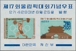 23380 Korea-Süd: 1960, Summer OLYMPICS Rome Miniature Sheet In An Investment Lot With About 1.200 Miniatur - Korea (Süd-)