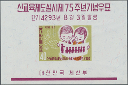 23387 Korea-Süd: 1960, 75 Years Of Modern Education Miniature Sheet In A Lot With About 120 Miniature Shee - Corea Del Sud