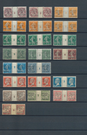 23431 Libanon: 1924, Overprints, Group Of 32 Gutter Pairs Incl. 29 Millesimes. - Libano