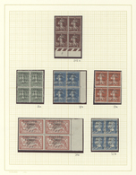 23433 Libanon: 1924, DOUBLE OVERPRINTS, Petty U/m Collection Of Six Blocks Of Four Showing Double Overprin - Liban
