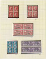 23439 Libanon: 1924, INVERTED OVERPRINTS, Petty U/m Collection Of Eleven Blocks Of Four Showing Inverted O - Libanon