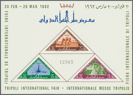 23497 Libyen: 1962, Tripoli International Fair Investment Lot With 440 Miniature Sheets, Mint Never Hinged - Libië