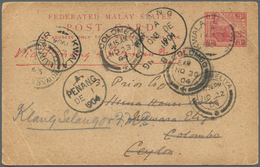 23534 Malaiische Staaten: 1899/1947: Very Fine Lot Of 49 Envelopes, Picture Postcards And Postal Stationer - Federated Malay States