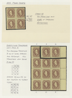 23561 Malaiische Staaten - Sarawak: 1875, 4c. Brown/yellow, Specialised Assortment Of 23 Stamps Within Uni - Andere & Zonder Classificatie