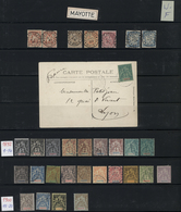 23652 Mayotte: 1881/1900, Collection On Stockpages From Seven Values Sage/Dubois/postage Dues Clearly Obli - Altri & Non Classificati