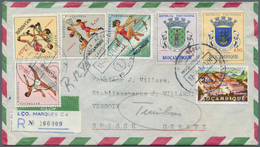 23671 Mocambique: 1962/1969, Aprr. 50 Letters, Mostly Registered From Lourenco Marques To Switzerland. Als - Mosambik
