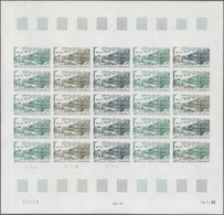 23710 Neukaledonien: 1982. Lot Of 2 Color Proof Sheets Of 25 For The Issue "Bernheim Library, Noumea". Pri - Autres & Non Classés