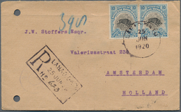 23761 Nordborneo: 1918/1920, Lot With 7 Franked Covers From LAHAD DATU To The Netherlands, Mostly Register - Nordborneo (...-1963)