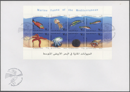 23803 Palästina: 1996-2000, Box Containing 666 FDC, Including Many Souvenir Sheets, Thematics Sports, Olym - Palestine