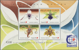 23817 Papua Neuguinea: 1995, ORCHIDS Miniature Sheet For 'Singapore Stamp Exhibition' In An Investment Lot - Papouasie-Nouvelle-Guinée