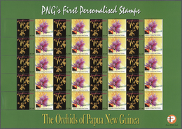 23835 Papua Neuguinea: 2007. Lot With 500 Sheets ORCHIDS 3.00k With Personalised Ornamental Label ORCHIDS - Papoea-Nieuw-Guinea