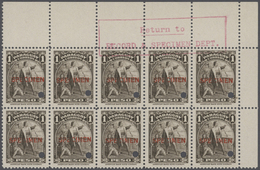 23853 Paraguay: 1943: Columbus Issue , 4 Values, Each Block Of 10, Overprinted SPECIMEN And Punch Hole, Wi - Paraguay