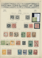 23859 Peru: 1860/1900 (ca.), Mainly Used Collection On Ancient Album Pages (plus Two Stockcards), With Som - Pérou