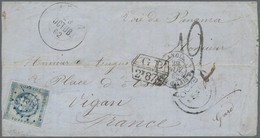 23860 Peru: 1860, 8 Folded Letters With 11 Stamps (3 Pairs), Mostly To Lima, One To France With London And - Pérou