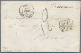 23863 Peru: 1862/1870, Seven Letters In Very Fine Condition, Six Of Them Franked, Five Of Them Used In Per - Perù