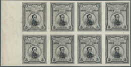 23864 Peru: 1924/1937, U/m Lot Of Specialities: 1924 Ayacucho Issue 5c. Black As IMPERFORAT Block Of Eight - Pérou