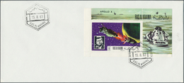 23896 Ras Al Khaima: 1969/1970, Space/Apollo, Group Of Eight Cacheted Envelopes Incl. Six Souvenir Sheets. - Ra's Al-Chaima