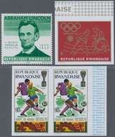 23917 Ruanda: 1965/2000 (ca.), Accumulation In Box With Stamps And Miniature Sheets Incl. Many IMPERFORATE - Andere & Zonder Classificatie