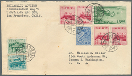 23922 Riukiu - Inseln / Ryu Kyu: 1951/59, Covers (2), LDC (1) And FDC (4). Inc. Two With 5 Y. Blue Dragon, - Ryukyu Islands