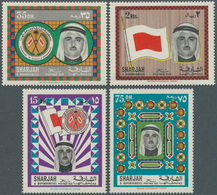 24022 Schardscha / Sharjah: POSTAGE DUES: 1968, Sheikh Khalid, Flag And Coat Of Arms Complete Set Of Four - Sharjah