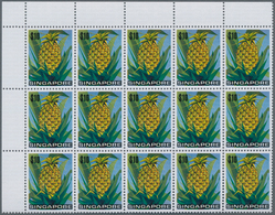 24066 Singapur: 1973, Flowers And Fruits Defintives Complete Set Of 13 In An Investment Lot Of About 660 C - Singapore (...-1959)